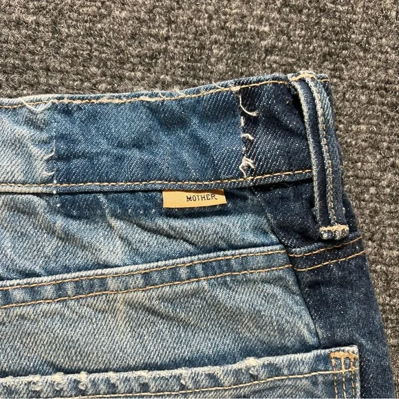 MOTHER The Tux Sidestepper Sneak Fray Double Stacked Jeans Size 28 Made In USA - Picture 10 of 10